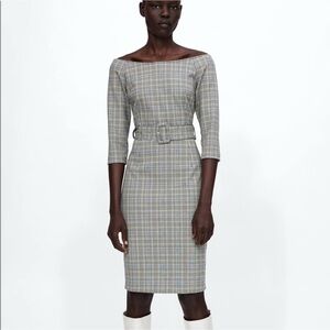 Zara Checkered Dress with belt